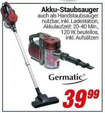 CENTERSHOP Akku-staubsauger germatic Angebot