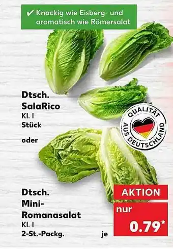 Kaufland Dtsch. Salarico, Dtsch. Mini Romanasalat Angebot