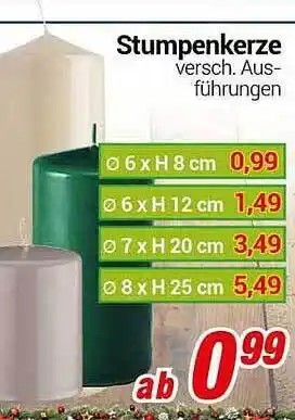 CENTERSHOP Stumpenkerze Angebot