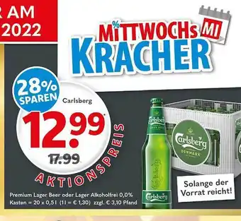 Getränkeland Carlsberg premium lager beer oder alkoholfrei Angebot