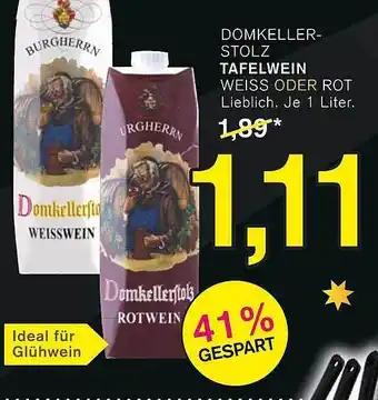 KODi Domkeller-stolz tafelwein weiss oder rot Angebot