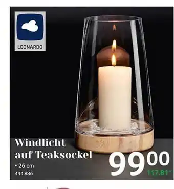 Selgros Windlicht auf teaksockel leonardo Angebot