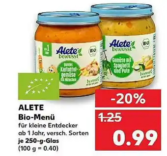 Kaufland Alete Bio-menü Angebot