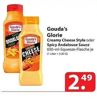 Famila Nord Ost Gouda's glorie creamy cheese style oder spicy andalouse sauce Angebot