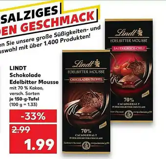 Kaufland Lindt Schokolade Edelbitter Mousse Angebot