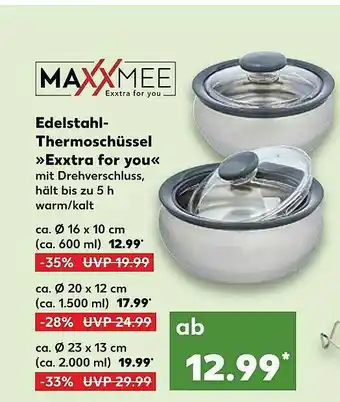 Kaufland Maxxmee Edelstahl-thermoschüssel „exxtra For You” Angebot