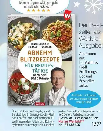 Weltbild Abnehmen mit dr. matthias riedl, ernährungs-doc und bestsellerautor Angebot