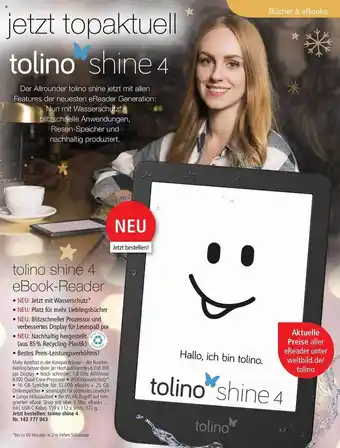 Weltbild Tolino shine 4 ebook-reader Angebot