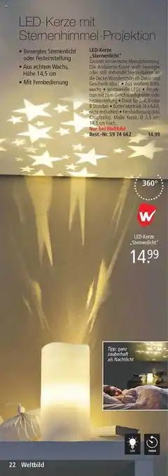 Weltbild Led-kerze „sternenlicht“ Angebot