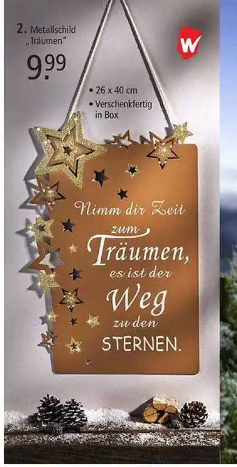 Weltbild Metallschild „träumen“ Angebot