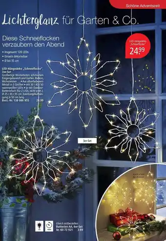 Weltbild Led-hängedeko „schneeflocke“, 3er-set Angebot