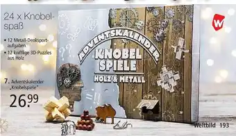 Weltbild Adventskalender „knobelspiele“ Angebot