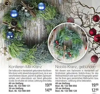 Weltbild Koniferen-mix-kranz oder nobilis-kranz, gebunden Angebot