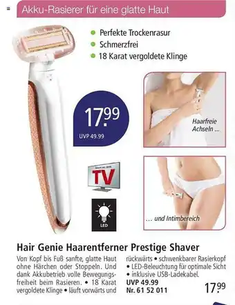 Weltbild Hair genie haarentferner prestige shaver Angebot