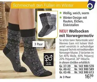 Weltbild Wollsocken mit norwegermotiv Angebot