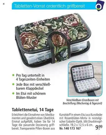 Weltbild Tablettenetui, 14 tage Angebot