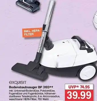 Famila Nord West Exquisit bodenstaubsauger bp 3103 Angebot