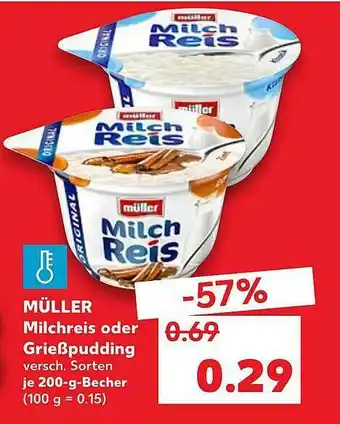 Kaufland Müller Milchreis Oder Grießpudding Angebot