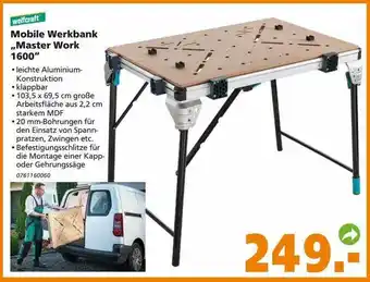 Globus Baumarkt Wolfkraft mobile werkbank „master work 1600“ Angebot