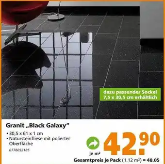 Globus Baumarkt Granit „black galaxy“ Angebot