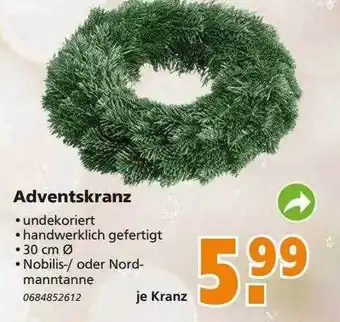 Globus Baumarkt Adventskranz Angebot