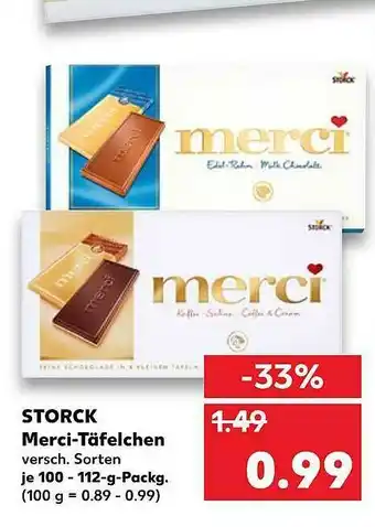 Kaufland Storck Merci-täfelschen Angebot