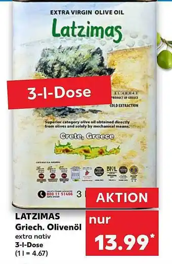 Kaufland Latzimas Griechische Olivenöl Angebot