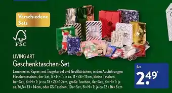 Aldi Nord Living art geschenktaschen-set Angebot