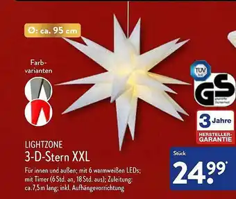 Aldi Nord Lightzone 3-d-stern xxl Angebot