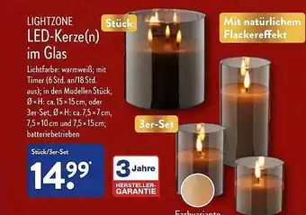 Aldi Nord Lightzone led-kerze(n) im glas Angebot