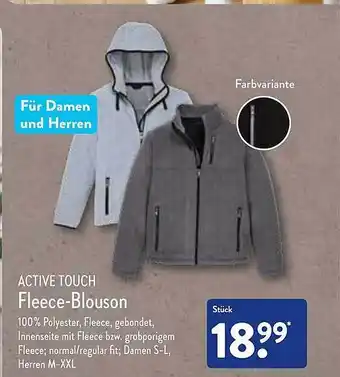 Aldi Nord Active touch fleece-blouson Angebot