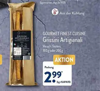 Aldi Nord Gourmet finest cuisine grissini artigianali Angebot