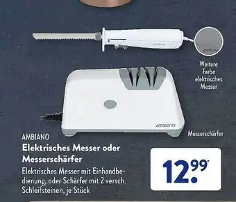 Aldi Süd Ambiano elektrisches messer oder messerschärfer Angebot