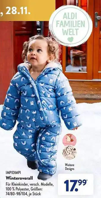 Aldi Süd Impidimpi winteroverall Angebot