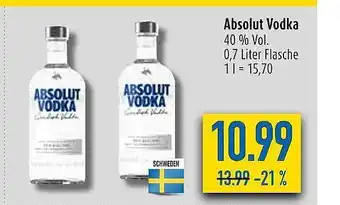 diska Absolut vodka Angebot