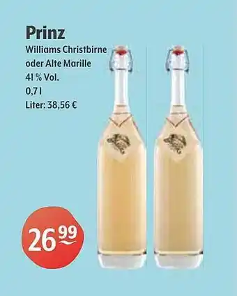 Getränke Hoffmann Prinz williams christbirne oder alte marille Angebot