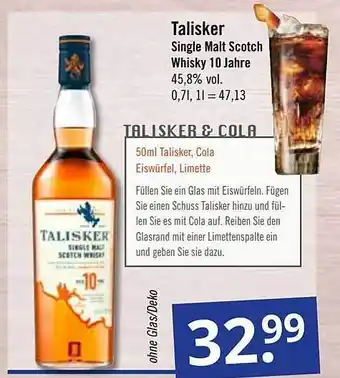 GetränkePartner Talisker single malt scotch whisky 10 jahre Angebot