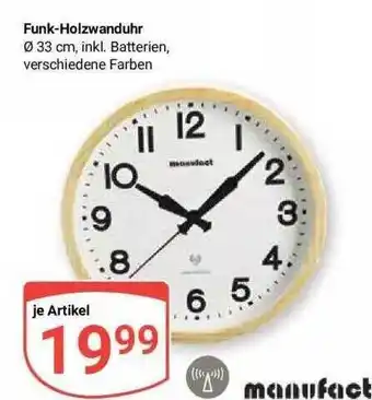 Globus Manufact funk-holzwanduhr Angebot