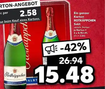 Kaufland Ein ganzer karton rotkäppchen sekt Angebot