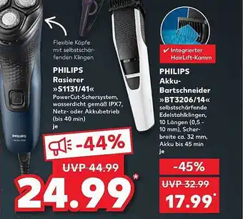 Kaufland Philips rasierer „s1131-41“ oder akku-bartschneider „bt3206-14“ Angebot