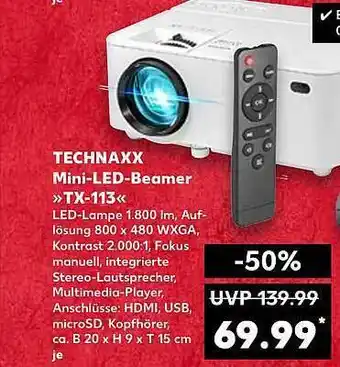 Kaufland Technaxx mini-led-beamer „tx-113“ Angebot