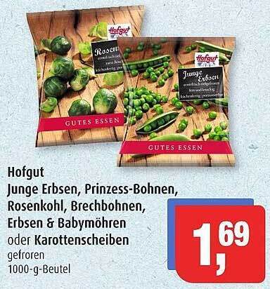 Hofgut junge erbsen, prinzess-bohnen, rosenkohl, brechbohnen, erbsen ...