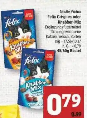 Marktkauf Nestle purina felix crispies oder knabber-mix Angebot