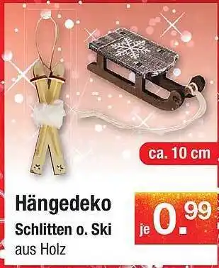 Zimmermann Hängedeko schlitten o. ski Angebot