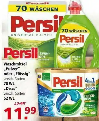 Multi Markt Persil Waschmittel „pulver” Oder „flüssig” Oder „discs” Angebot