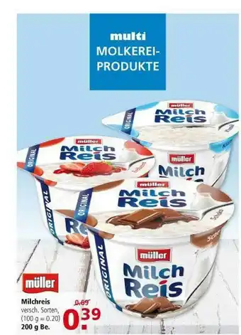 Multi Markt Müller Milchreis Angebot