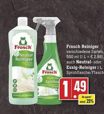 Scheck-in-Center Frosch reiniger auch neutral- oder essig-reiniger Angebot