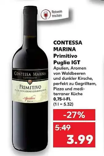 Kaufland Contessa marina primitivo puglia igt Angebot
