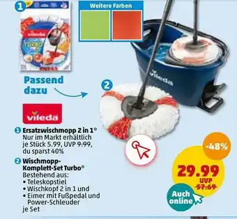 PENNY Vileda Ersatzwischmopp 2in1 Oder Wischmopp-komplett-set Turbo Angebot