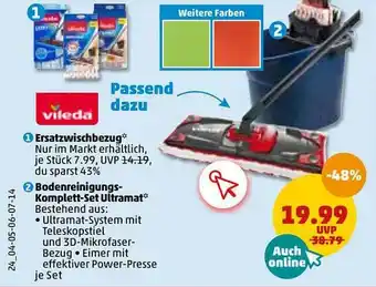 PENNY Vileda Ersatzwischbezug Oder Bodenreinigungs-komplett-set Ultramat Angebot